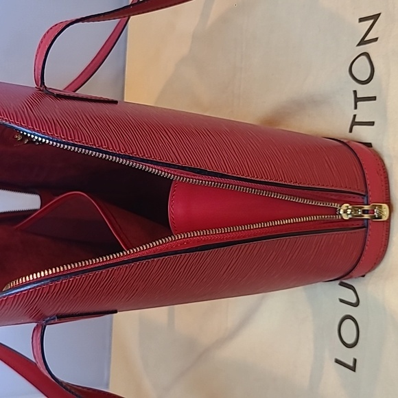 VINTAGE 1995 LOUIS VUITTON RED EPI LEATHER LUSSAC TOTE BAG VERY GOOD CONDITION - Picture 7 of 17